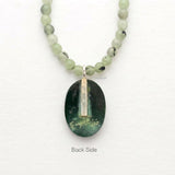 Malachite & Prehnite Tree Silver Necklace