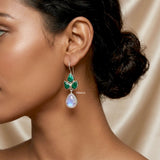 Malachite & Rainbow Moonstone Silver Earring