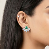 malachite rainbow moonstone silver earrings