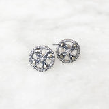 Marcasite Wheel Silver Stud