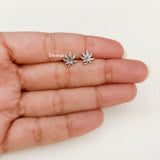 Marijuana Leaf Silver Stud