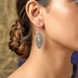 Elegant marquise drop earrings crafted in 92.5 sterling silver