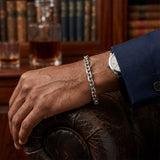 mens slim silver bracelet 925 sterling India