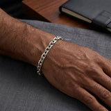 thin silver bracelet mens 925 sterling
