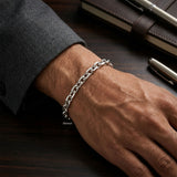 flexible silver bracelet for men minimal design