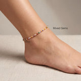 CZ Silver Anklet