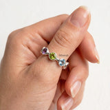 colourful gemstone ring sterling silver band