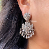 Moh Peacock Silver Earring