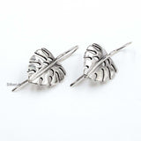 Monstera Leaf Silver Earring