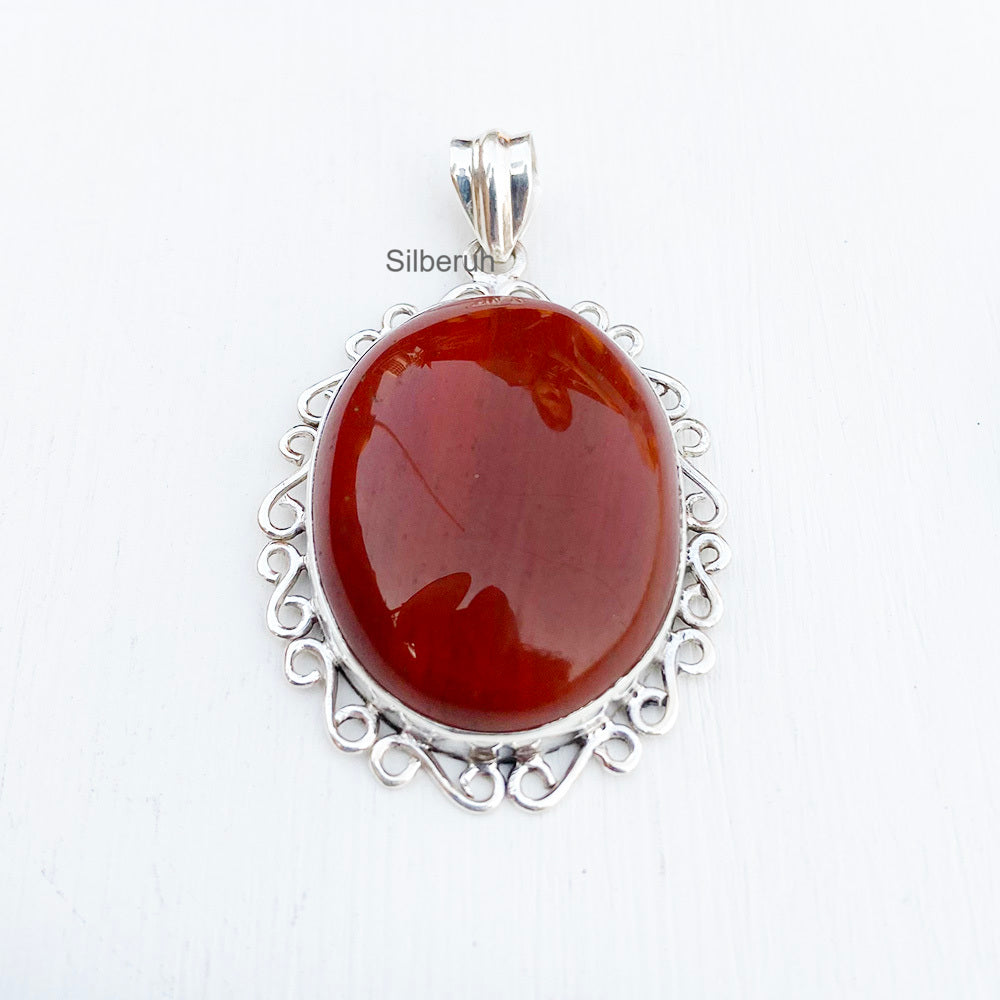 925 Silver Mookaite Jasper Pendant | Natural Healing Stone – SILBERUH