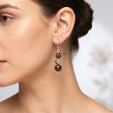 Mookaite Jasper, Rutile & Mahogany Obsidian Silver Earring