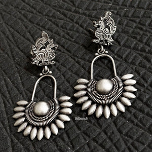 Mor Pankh Silver Earring