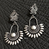 Mor Pankh Silver Earring