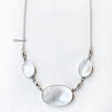 Mother Of Pearl Silver Necklace