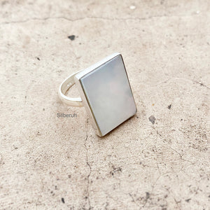 Mother Of Pearl Silver Ring