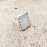 Mother Of Pearl Silver Ring