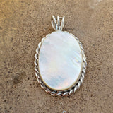 Mother of Pearl Oval Silver Pendant