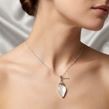 925 sterling silver Mother of Pearl Triquetra Knot pendant with natural shell