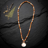Mother of Pearl Carnelian & Aventurine Silver Necklace3