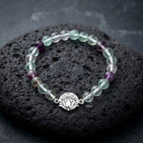 Natural Multi Fluorite Breathe bracelet in 925 sterling silver