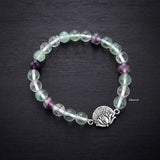 925 sterling silver Fluorite gemstone bracelet