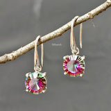 Handmade Mystic Topaz sterling silver earrings for women