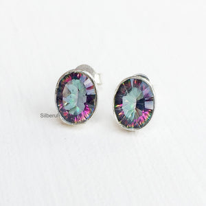 Mystic Topaz Silver Stud