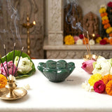 Green Aventurine sacred footprints for a home mandir