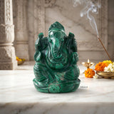 Natural Malachite Ganesha