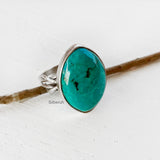 Natural Turquoise Knot Silver Ring
