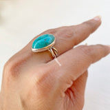 Natural Turquoise Knot Silver Ring