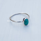 Natural Turquoise Oval Silver Ring