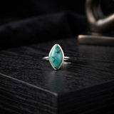Natural Turquoise Silver Marquise Ring