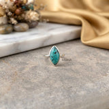 Natural Turquoise Silver Marquise Ring