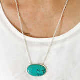 Natural Turquoise Silver Necklace