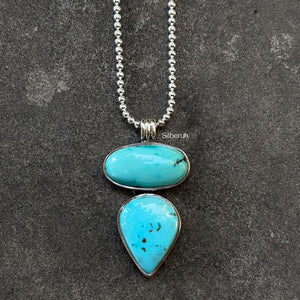 Natural Turquoise Silver Necklace