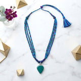 Natural Turquoise Silver Threaded Necklace