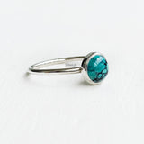 Natural Turquoise Stacking Silver Ring