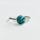 Natural Turquoise Stacking Silver Ring