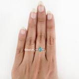 Natural Turquoise Teardrop Silver Ring