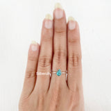 Natural Turquoise Teardrop Silver Ring