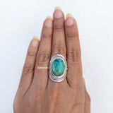 Natural Turquoise Tribal Silver Ring