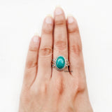 Natural Turquoise Twisted Silver Ring