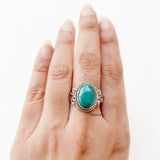 Natural Turquoise Twisted Silver Ring