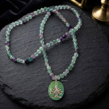 Natural Turquoise & Multi Fluorite Silver Necklace 
