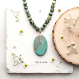Natural Turquoise & Tree Agate Silver Necklace