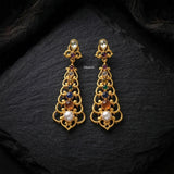 Navratna Silver Gold Finish Earring