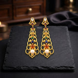 Navratna Silver Gold Finish Earring