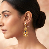 Navratna Silver Gold Finish Earring
