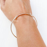 Never Give Up Openable Silver Bangle